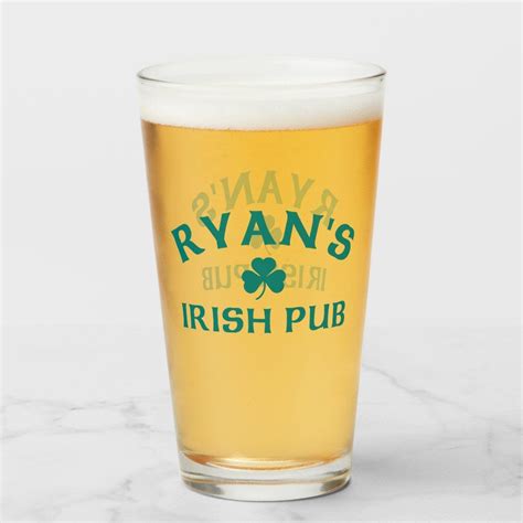 Ryan s irish pub glass zazzle – Artofit