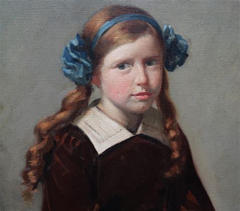 Allan Newton Sutherland - Portrait of a Young Girl with Hairband - Scottish 1914 art oil ...