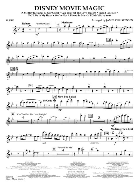 Disney Movie Magic - Flute by James Christensen Sheet Music for Concert ...