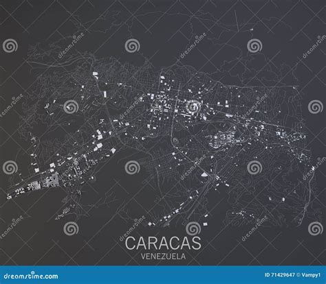 Caracas Map, Venezuela, Central America Stock Image - Image of venezuela, visit: 71429647