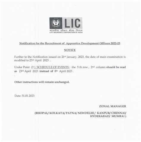 LIC ADO recruitment 2023 examination date postponed, check new date ...