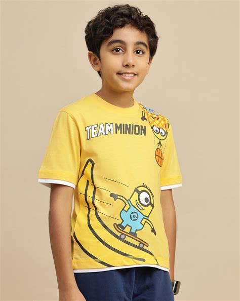 Minions Printed Regular Fit Tshirt For Boys – Kidsville