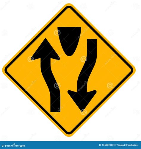 Divided Highway Begins Traffic Road Sign,Vector Illustration, Isolate ...