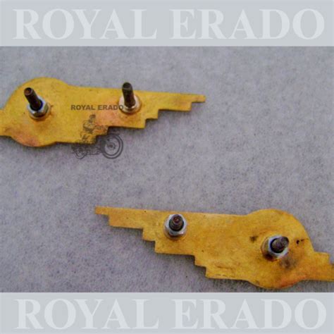 Royal enfield bullet 350cc tool box monogram badges decal pure brass ...