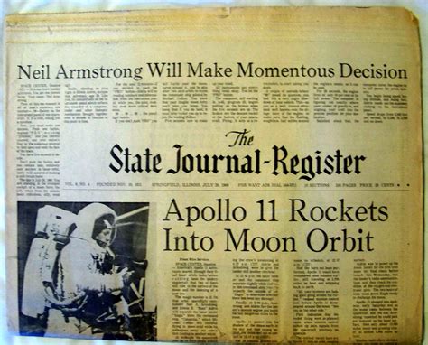 Apollo 11 Moon Landing Newspaper from Springfield, Illinoi… | Flickr
