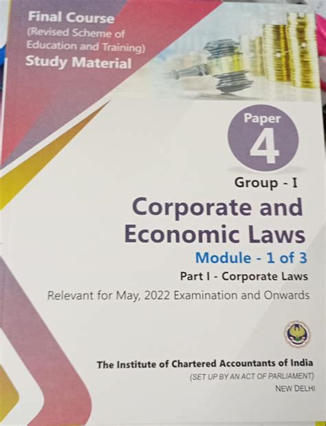 Buy Paper 4 Group I Corporate and Economic Laws Module 1,2,3 Qty 3 Part ...