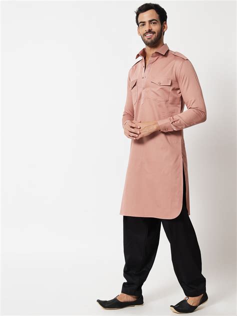 Salmon Pink Pathani Kurta – Prime Porter