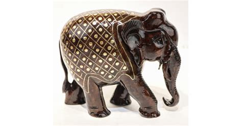Cottage Handicraft Elephant In Wooden With Tarkashi Work | Cottage ...