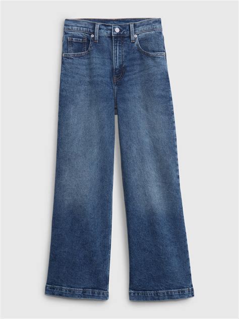 High Rise Stride Wide-Leg Ankle Jeans | Gap