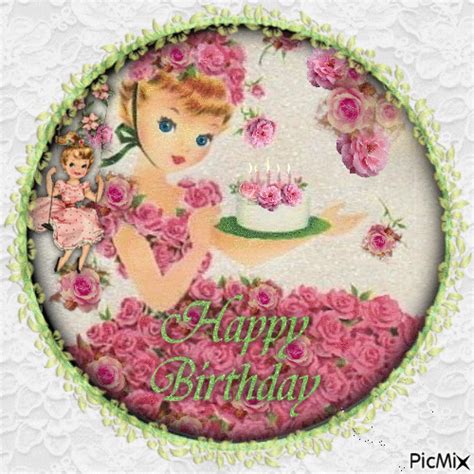 Vintage Girl Happy Birthday Gif Pictures, Photos, and Images for ...