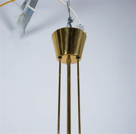 J.T Kalmar Mid Century Brass Dome Ceiling Light Semi Flush Mount ...