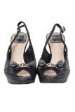 Christian Dior Cannage Black Leather Peep Toe Pumps