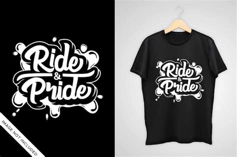 Ride and Pride Schriftzug für T-Shirt Design, Dekoration und andere ...
