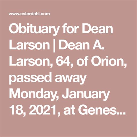 esterdahl funeral home orion - Be The First Portal Picture Gallery