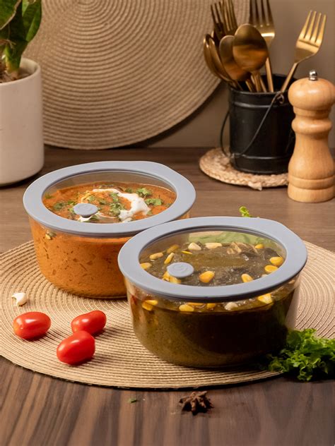 Buy Set of 2 Microwave-safe Borosilciate Glass Bowl 950ml - Glasafe