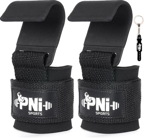 PNI Weight Lifting straps with heavy-duty steel Hooks [1 pair] -wrist ...