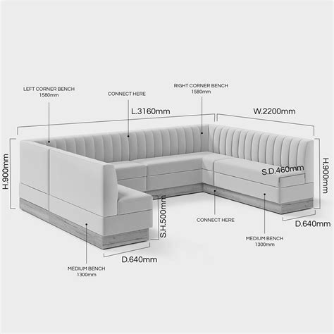 L Shaped Banquette Seating Bench