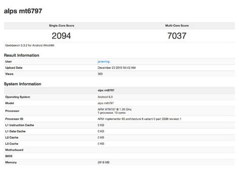 MediaTek’s deca core Helio X20 SoC leaked on Geekbench