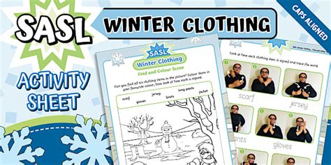 FP - SASL - Winter Clothing - Find and Colour - Activity Sheet
