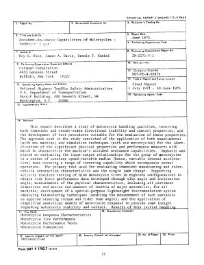 Fillable Online bicycle tudelft TECHNICAL REPORT STANDARD TITLE PAGE I ...