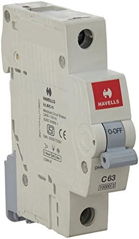 Havells DHMGCDPF063 PVC Plastic 63A MCB DP C Curve (White) : Amazon.in ...