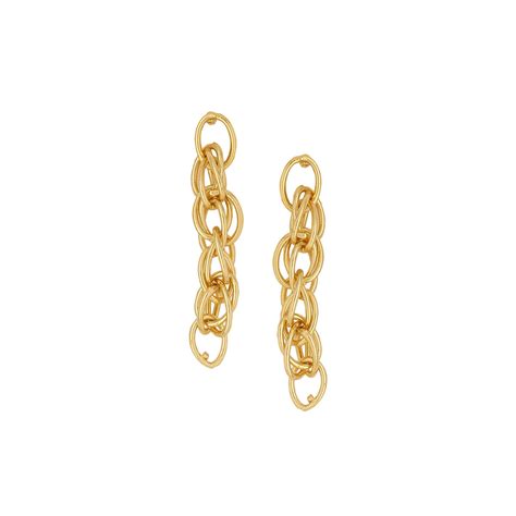 Buy VIRAASI Glossy Gold Plated Chain Design Drop Earrings for Women and ...