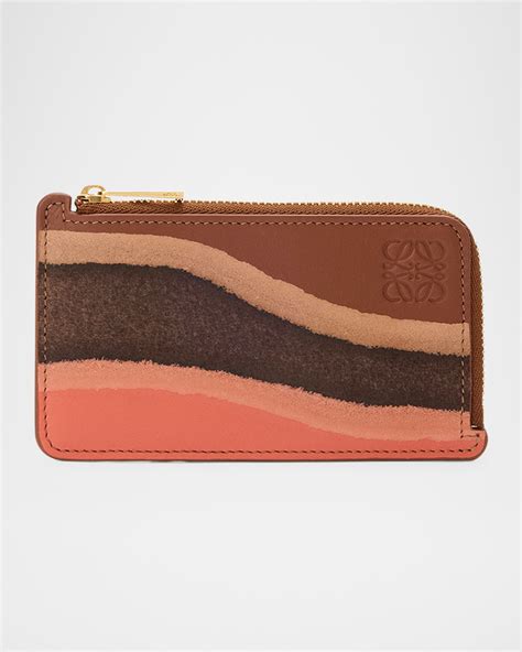 Loewe Landscape Card Holder in Calfskin Leather | Neiman Marcus