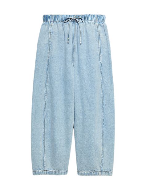 Buy Pull On High Waisted Barrel Leg Jeans at Marks & Spencer