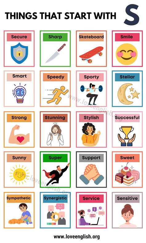 Things that Start with S: A Complete Vocabulary Guide - Love English