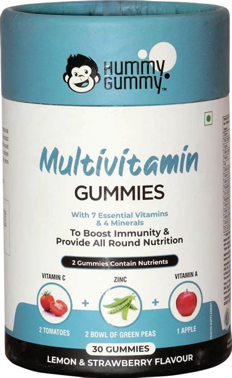 HUMMY GUMMY Multivitamin Gummies For Kids & Adults Lemon & Strawberry ...