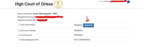 Odisha High Court Junior Stenographer Apply Online 2023 Process