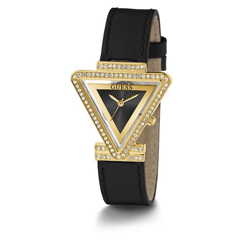 GUESS Ladies Black Gold Tone Analog Watch – The Watch Factory