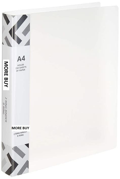 MORE BUY 2D Ring Binder, A4 Size, Transparent White, Ring Binder File ...