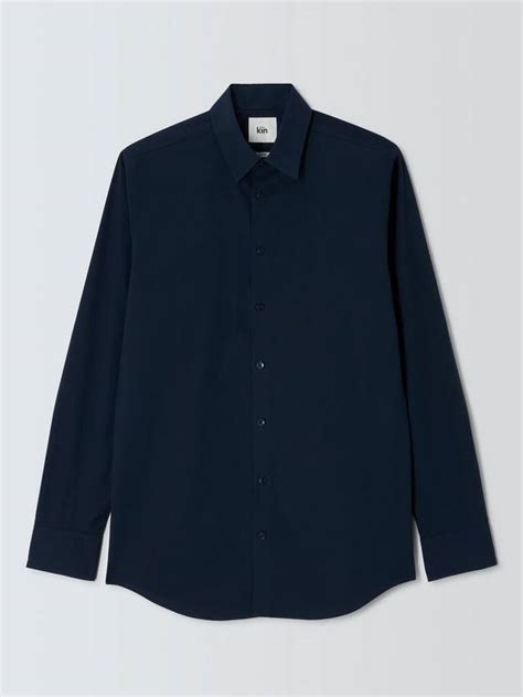 Kin Stretch Poplin Slim Fit Shirt, Navy