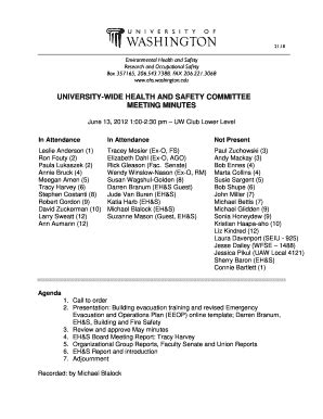 Fillable Online ehs washington Research and Occupational Safety Fax ...