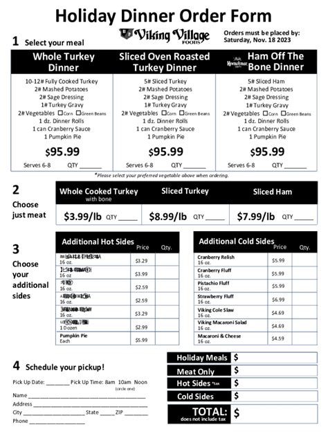 Fillable Online Farmhouse Feast and Holiday Meals To Go Fax Email Print ...