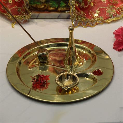 Brass Pooja Thali | For Everyday Poojas And Puja Ceremonies – Indian Bartan
