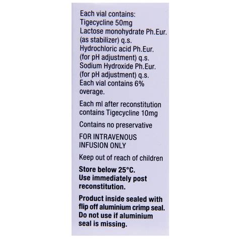 Tygacil 50 mg Injection | Uses, Side Effects, Price | Apollo Pharmacy