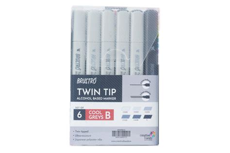 Brustro Twin Tip Alcohol Based Marker Set of 6 — Mango