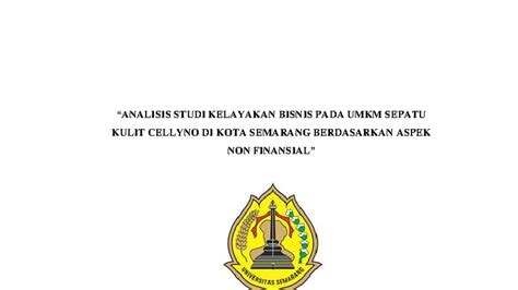 Studi Kelayakan Bisnis UMKM Sepatu Kulit Cellyno di Semarang: Aspek Non ...
