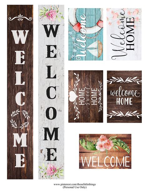 Printable dollhouse barbie miniatures 1 6 scale welcome sign dollhouse ...