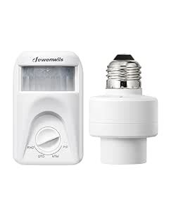 DEWENWILS Motion Sensor Light Socket，E26/E27 Screw Dusk to Dawn Sensor ...
