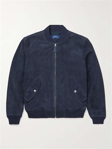 Navy suede bomber jacket online