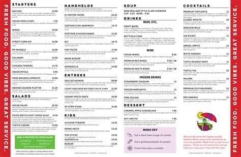 Naked Turtle Restaurant | Fasprint Menus