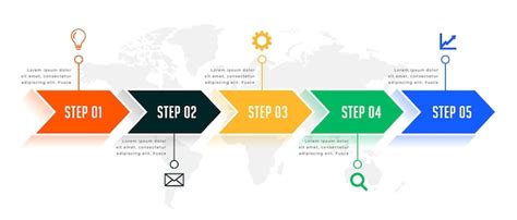 Five steps directional timeline infographic template design | Free Vector