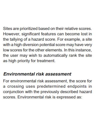 Environmental Risk Assessment Examples 的图像结果