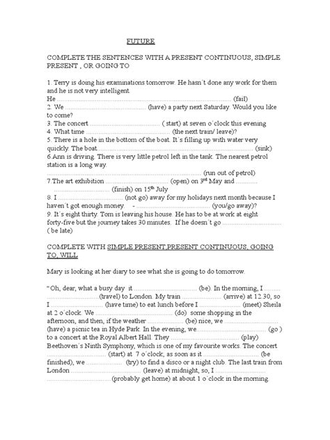 Future Progressive Tense Exercise .Pdf 的图像结果