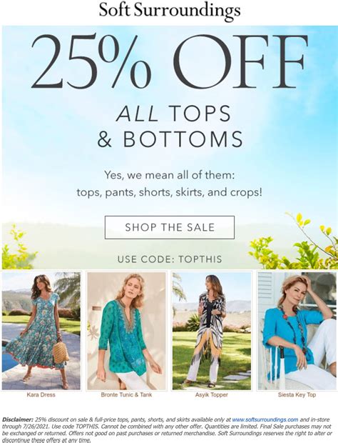 25% off at Soft Surroundings, or online via promo code TOPTHIS | Soft ...