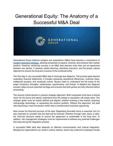Generational Equity_ The Anatomy of a Successful M&A Deal.pdf