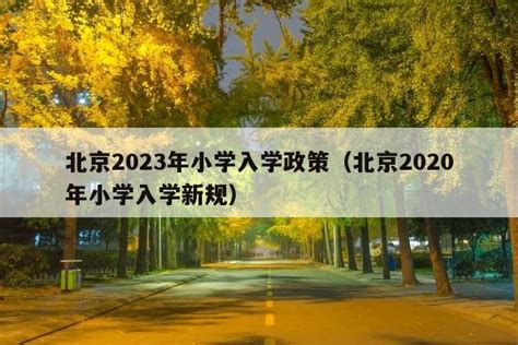 北京2023年小学入学政策（北京2020年小学入学新规） - 升学参考